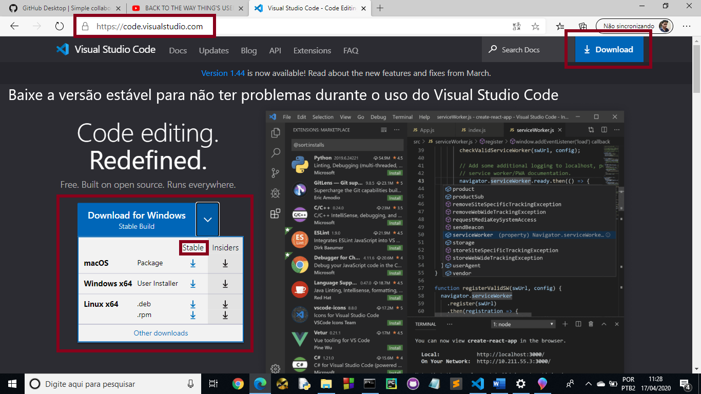 site para baixar o Visual Studio Code